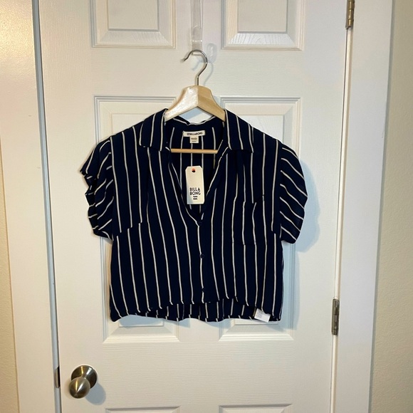 NWT Billabong ‘Tropical Crush’ vertical striped crop top sz M - Picture 1 of 8